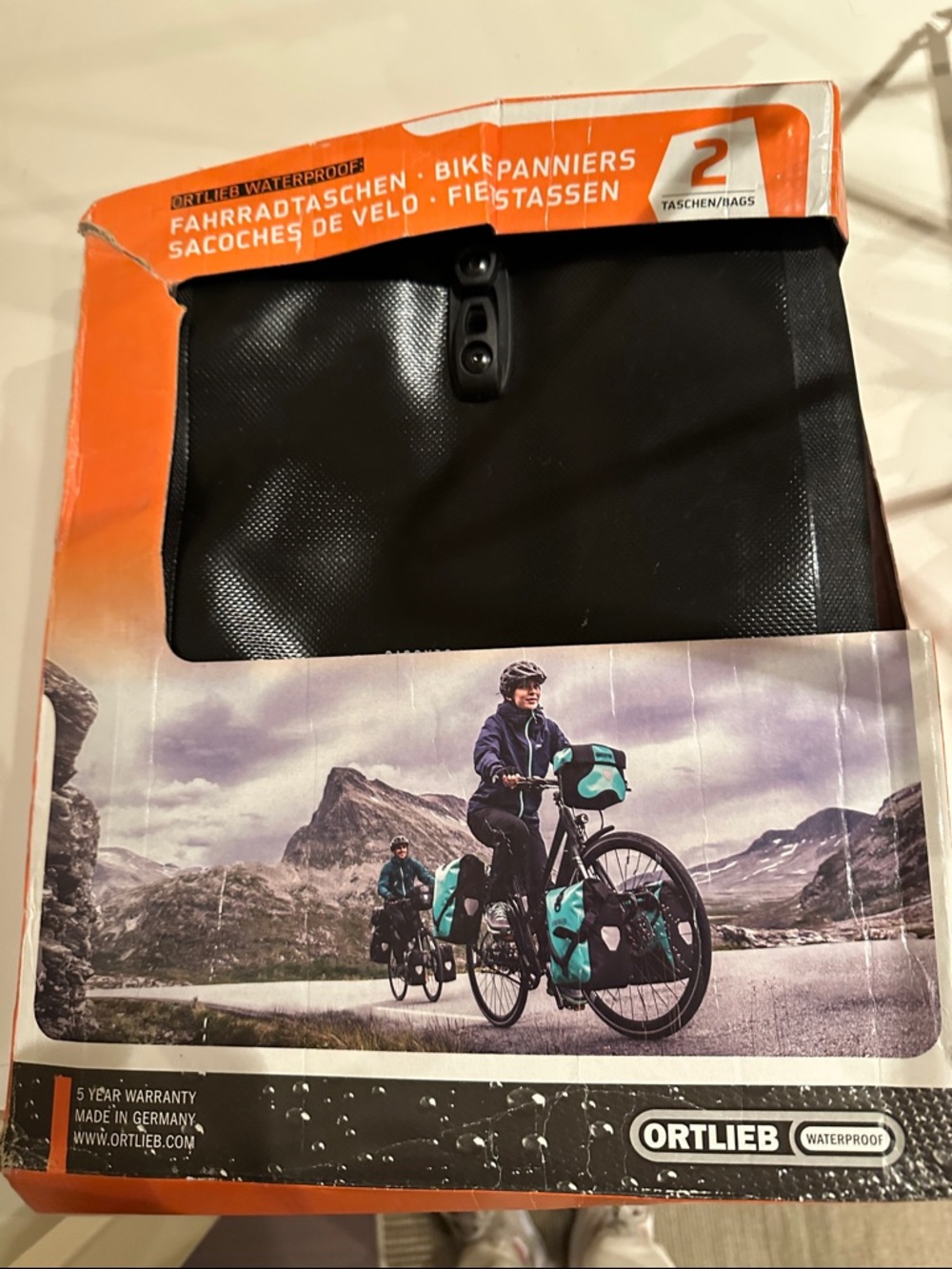Black Bike Pannier - Waterproof Rear Bag